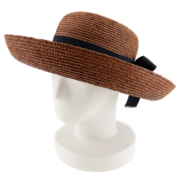 [Helen Kaminski] Helenkaminski Crown Hat Hat Newport Wide Brim Raffia Thé / Black Crown Hat Ladies A Rank