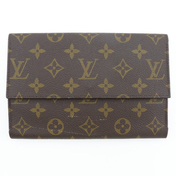 [Louis Vuitton]LOUIS VUITTON
 Caso de pasaporte 
 Botón de té de lona de monograma vintage unisex