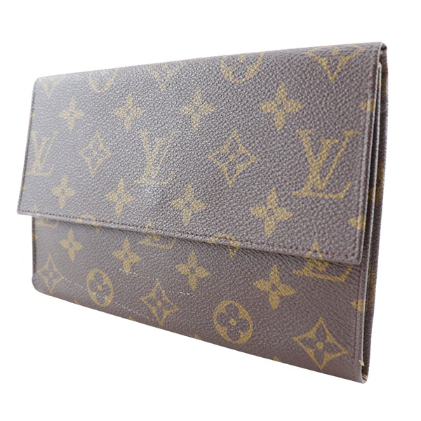 [Louis Vuitton]LOUIS VUITTON Passport case Vintage Monogram Canvas Brown Snap button Unisex