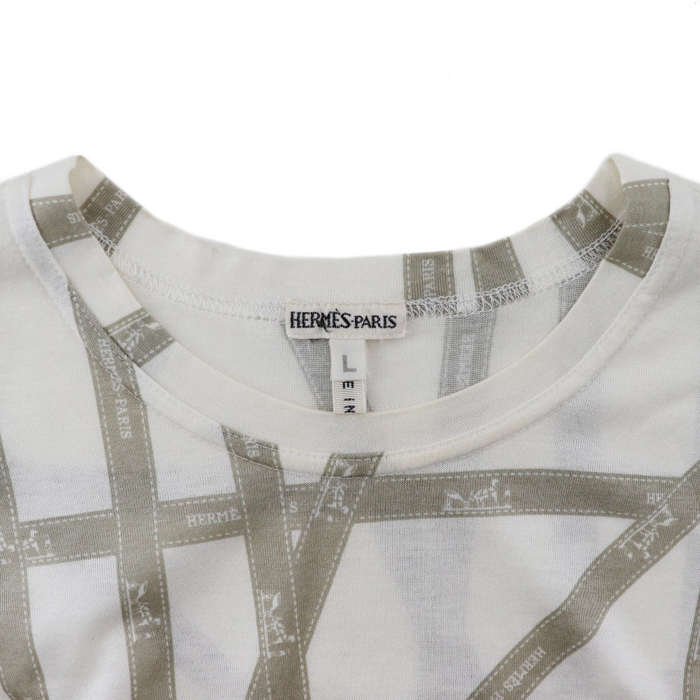 HERMES】エルメス ボルデュック リボン 半袖Tシャツ コットン HERMES】エルメス ボルデュック リボン 半袖Tシャツ コットン