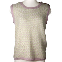 [CHANEL] Chanel Knit Best 05P P25397V01844StainsYa x rayon Raspberry Pink/Yellow Green Knit Ladies