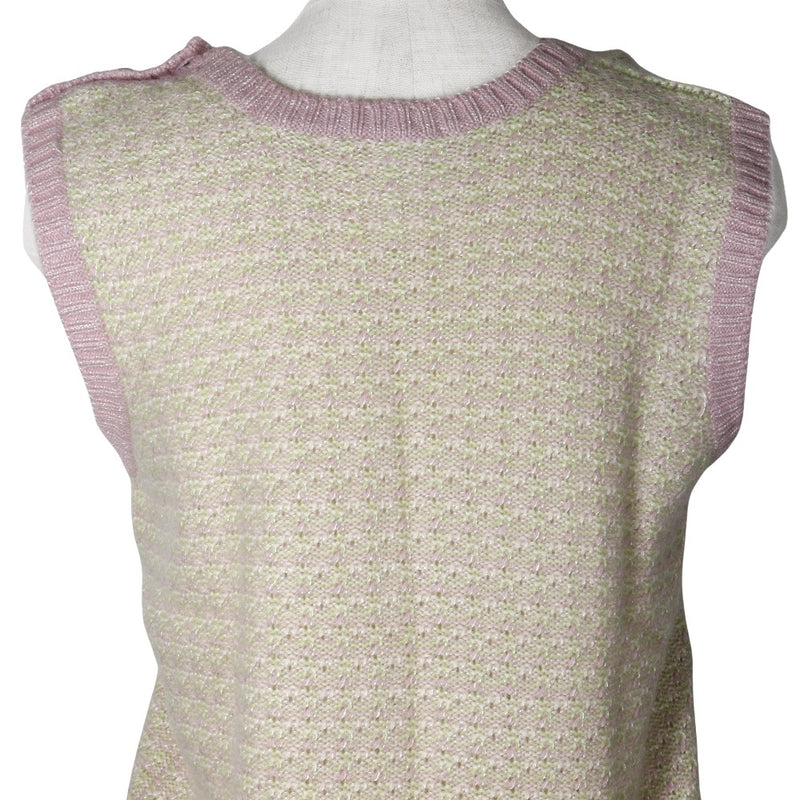 [Chanel] Chanel 
 Chaleco 
 05P P25397V01844 Cashmere X Rayon Rosa/Amarillo -Green Knit Ladies