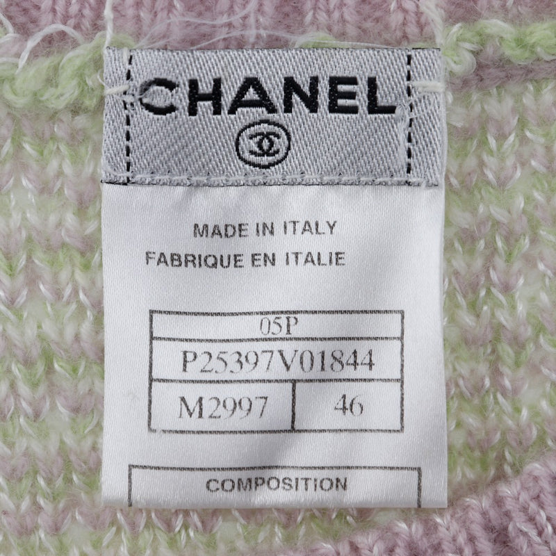 [Chanel] Chanel 
 Chaleco 
 05P P25397V01844 Cashmere X Rayon Rosa/Amarillo -Green Knit Ladies