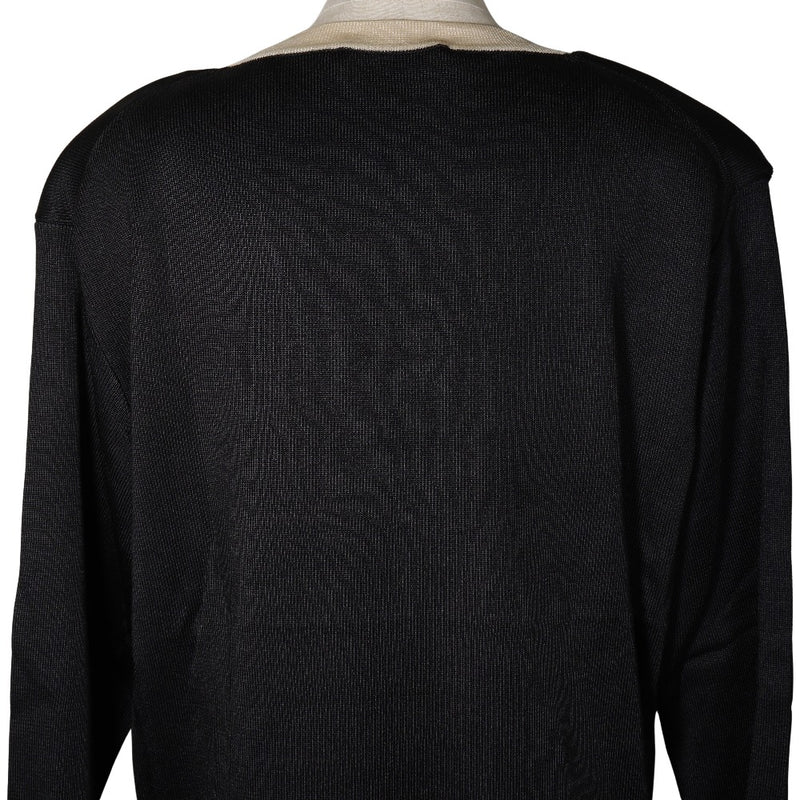 [Salvatore Ferragamo] Salvatore Ferragamo Cardigan Cardigan Silk Black/White V Neck Ladies A-Rank