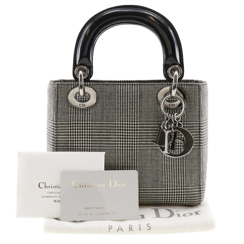 [Dior] Christian Dior Lady Dior Mini Handbag Check Check Black Betsage Flap Lady Dior Mini Ladies A-Rank