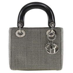 [Dior] Christian Dior Lady Dior Mini Handbag Check Check Black Betsage Flap Lady Dior Mini Ladies A-Rank