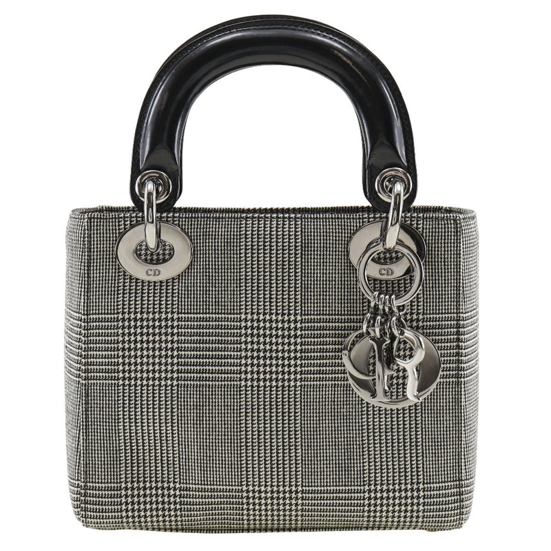 [DIOR] Christian Dior Lady Dior Mini Handbag Check Check Black Handsage Flap Lady Dior MINI Ladies A-Rank