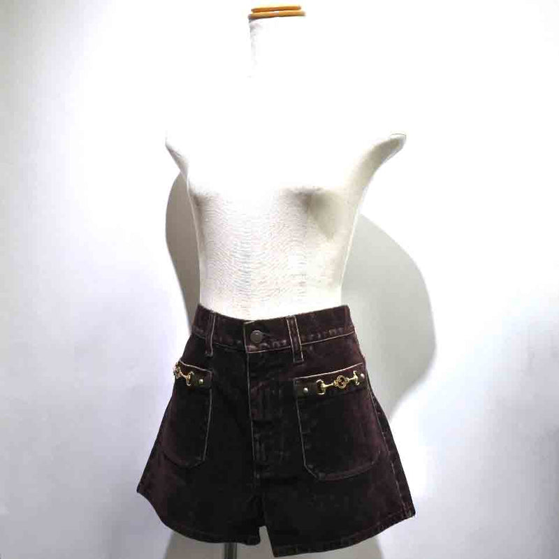 [GUCCI] Gucci 
 Shorts pants 
 Interlocking 600456 Cotton x polyurethane tea Shorts Ladies S rank