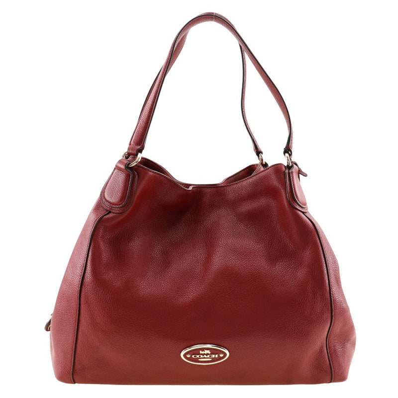 [COACH] Coach Odie Shoulder Bag 33547 Leather red shoulder hanging A5 Fastener Edy ladies