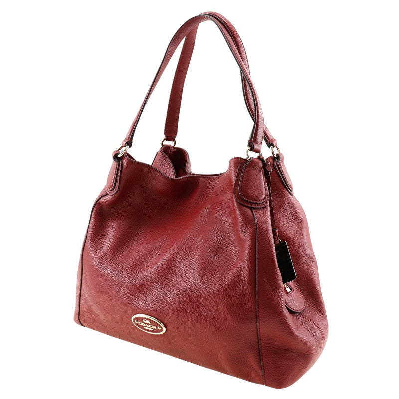 [COACH] Coach Odie Shoulder Bag 33547 Leather red shoulder hanging A5 Fastener Edy ladies