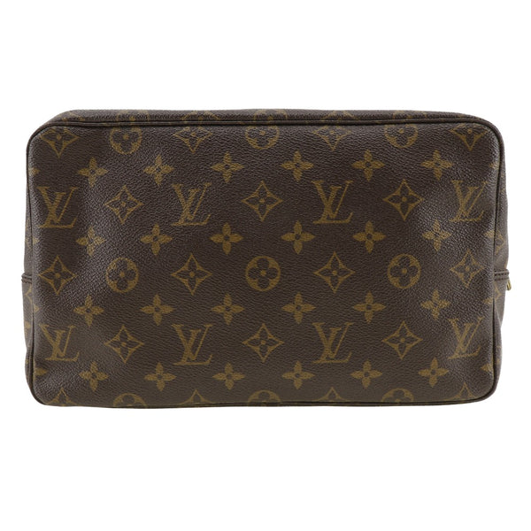 [Louis Vuitton]LOUIS VUITTON True Street 28 Pouch Cosmetics Pouch M47522 Monogram Canvas Tea 883th grabada Zipper Truth Cracking Ty 28 Unisex