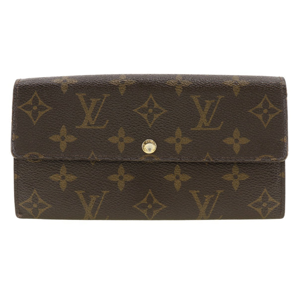 [루이비통]LOUIS VUITTON Portefeiulle Sarah 긴 지갑 M61734 모노그램 캔버스 차 CA4151 새겨진 스냅 버튼 Portefeiulle Sarah Unisex B-rank