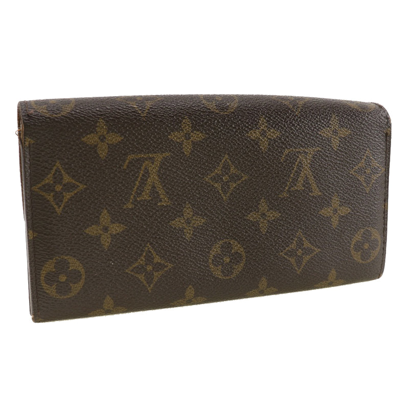 【LOUIS VUITTON】ルイ・ヴィトン
 ポルトフォイユサラ 長財布
 M61734 モノグラムキャンバス 茶 CA4151刻印 スナップボタン Portefeiulle Sarah ユニセックスB-ランク