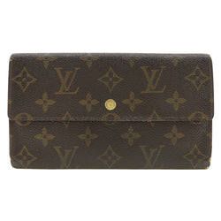 [路易威登]LOUIS VUITTON Porte Tresor国际三重钱包M61215会标帆布茶MI0970雕刻扣子纽扣TRESOR TRESOR INTERNATIONA