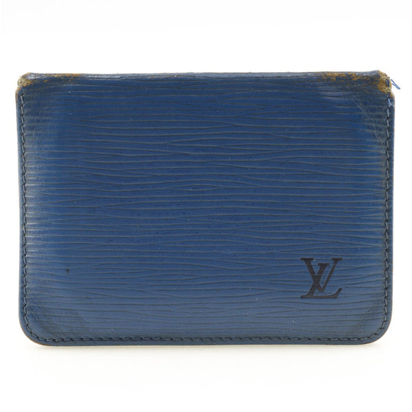 [Louis Vuitton]LOUIS VUITTON Porto 2 Cultón de pase vertical de culto M63205 Epirather Toledo Blue Blue Blue LO0962 Grabado Porto 2 Cult VERTICAL UNISEX B-BANK