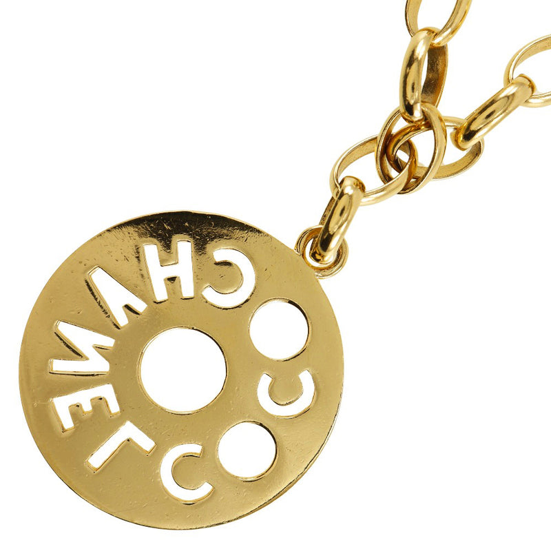 [CHANEL] Chanel Round Logo Necklace Vintage Plated Gold Approximately 170g ROUND LOGO Ladies