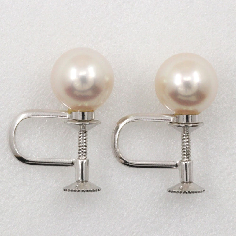 [Tasaki] Pendientes de perlas Tasaki 8.5 mm Pearl x K14 Oro blanco aproximadamente 3.1g Pearl Ladies A Rank