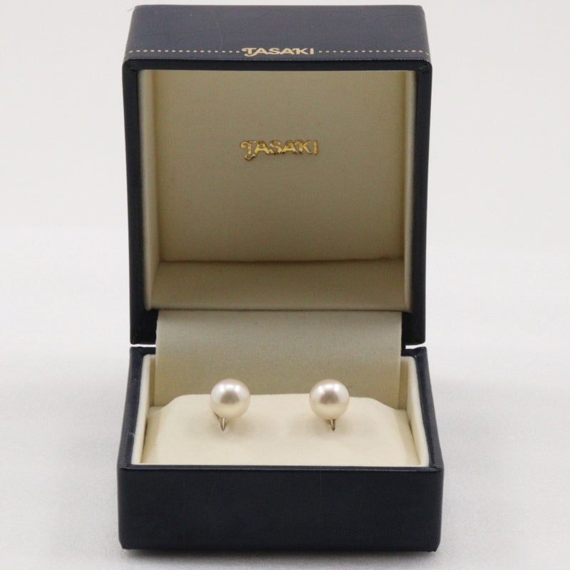 [Tasaki] Pendientes de perlas Tasaki 8.5 mm Pearl x K14 Oro blanco aproximadamente 3.1g Pearl Ladies A Rank