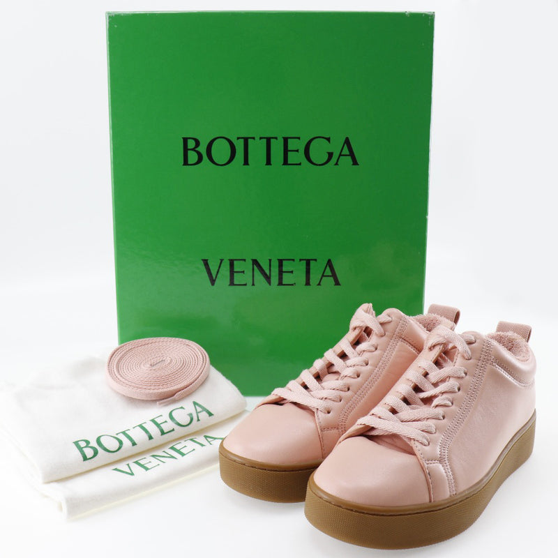 [Bottegaveneta] Bottega Veneta 
 카키 운동화 
 평평한 형태 651417V00T0 램스킨 연어 핑크 chankie 숙녀 랭크