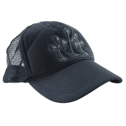 [Chrome Hearts] Chrome Hearts 3 Cemetery Cross Cap Polyester X Leather Black Cross 3 Cemetery Cross Unisex A-Rank