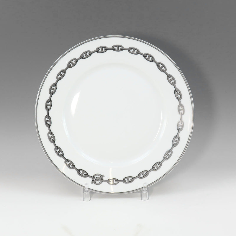 [HERMES] Hermes Chaine d’Ancre Silver Tableware 27cm Plate Porcelain CHAINE D'Ancre Silver_