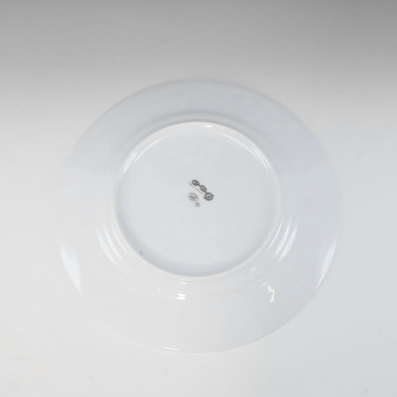 [HERMES] Hermes Chaine d’Ancre Silver Tableware 27cm Plate Porcelain CHAINE D'Ancre Silver_