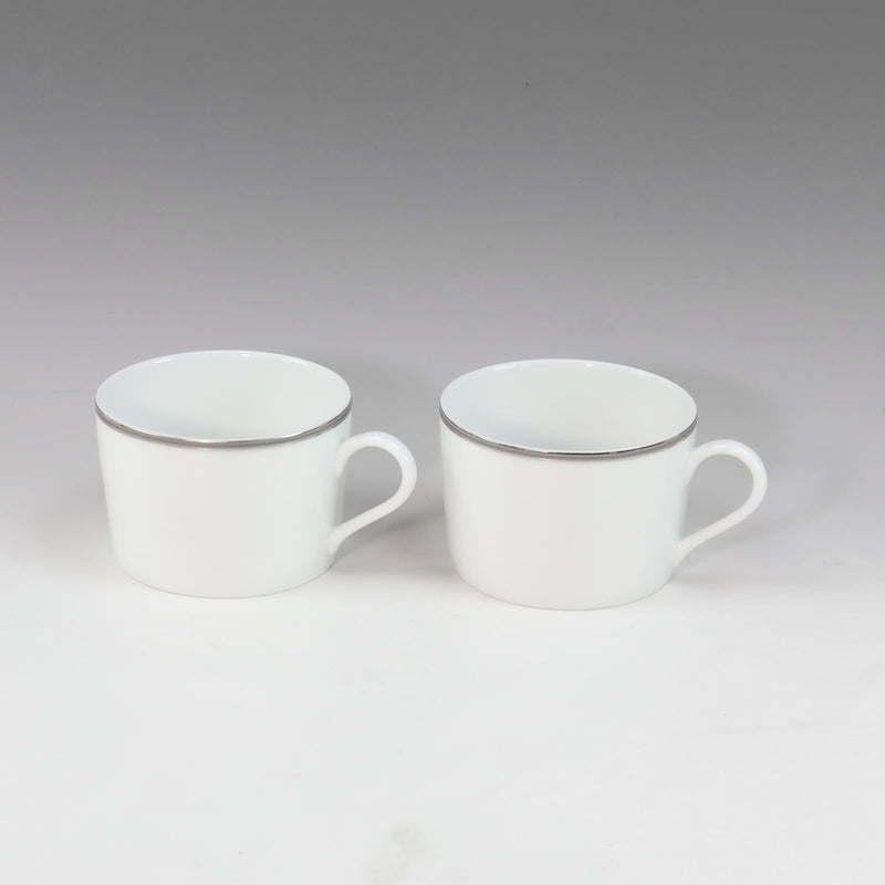 [Hermes] Hermes Chaine d’Ancre Silver Testament Cup & Saucer × 2 porcelana cadena de plata _a rango