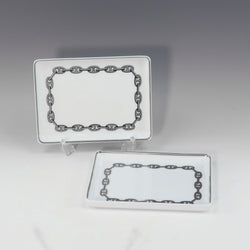 [HERMES] Hermes Chaine d’Ancre Silver Tableware Square Plate x 2 CHAINE D'Ancre Silver_s Rank