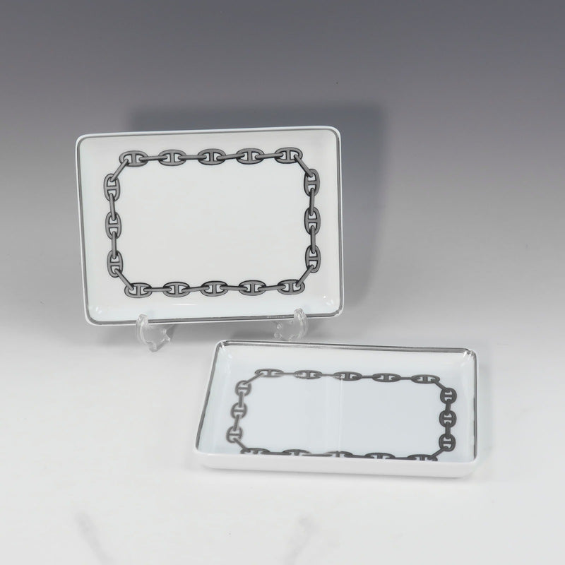 [HERMES] Hermes 
 Chaine d’Ancre Silver Tableware 
 Square plate x 2 sheets CHAINE D'ANCRE SILVER_s Rank