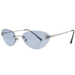 [CHANEL] Chanel COCO Mark Sunglasses 4003 PlatStick Blue COCO Mark Ladies A-Rank