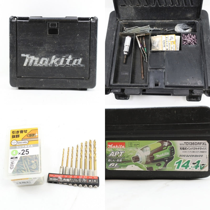 【makita】マキタ
 充電式インパクトドライバ インパクトドライバ
 14.4V 3.0Ah TD136DRFXL ライム rechargeable impact driver _