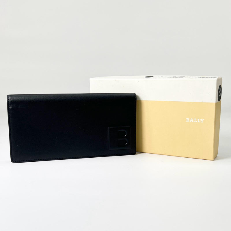 【BALLY】バリー
 Bロゴ 札入れ
 カーフ 黒 オープン B logo メンズAランク