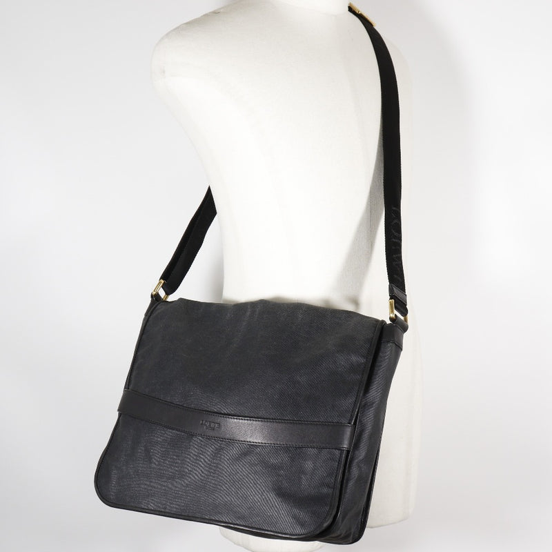 [LOEWE] Loewe 
 Shoulder bag 
 345.81.759 Coating canvas black diagonal flap men