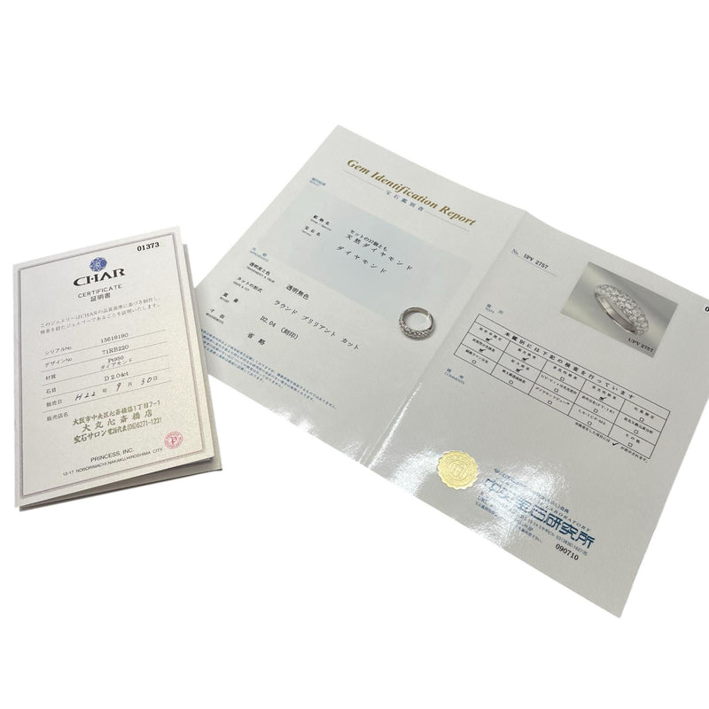 [CHAR] 차르 
 13호 링스 
 71RB220 Pt950 플래티넘 x 다이아몬드 D2.04 스탬프 약. 6.3g 레이디스 A랭크