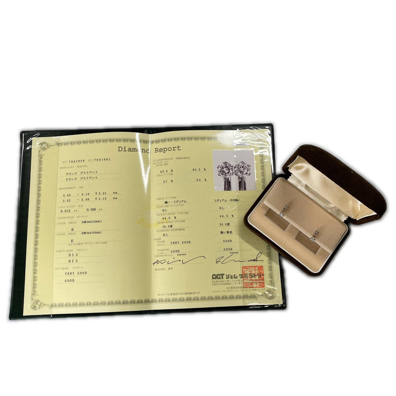 귀걸이 
 K14 화이트 골드 x 다이아몬드 0.512/0.506 조각 약. 2.2g 레이디스 A랭크