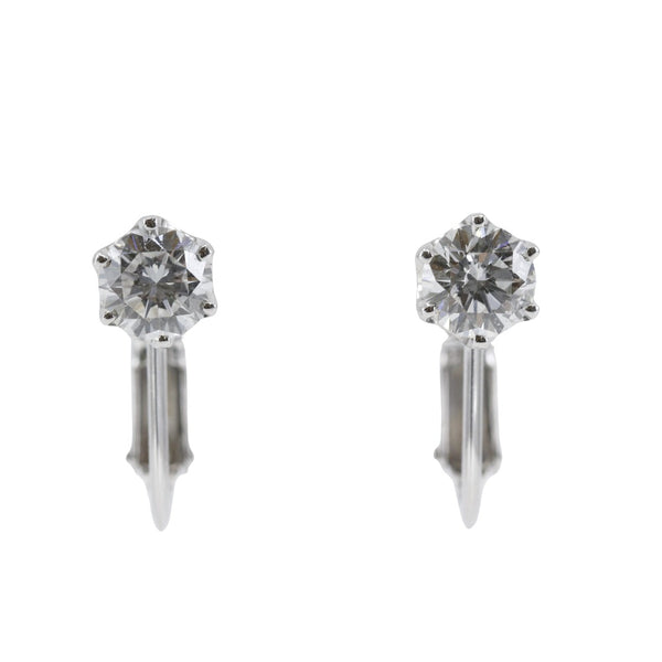 귀걸이 
 K14 화이트 골드 x 다이아몬드 0.512/0.506 조각 약. 2.2g 레이디스 A랭크