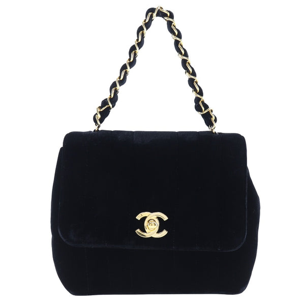 [Chanel] Chanel 
 COCO Mark Bolso 
 Velor Black Bag Bag Turn Lock Coco Mark Ladies A-Rank