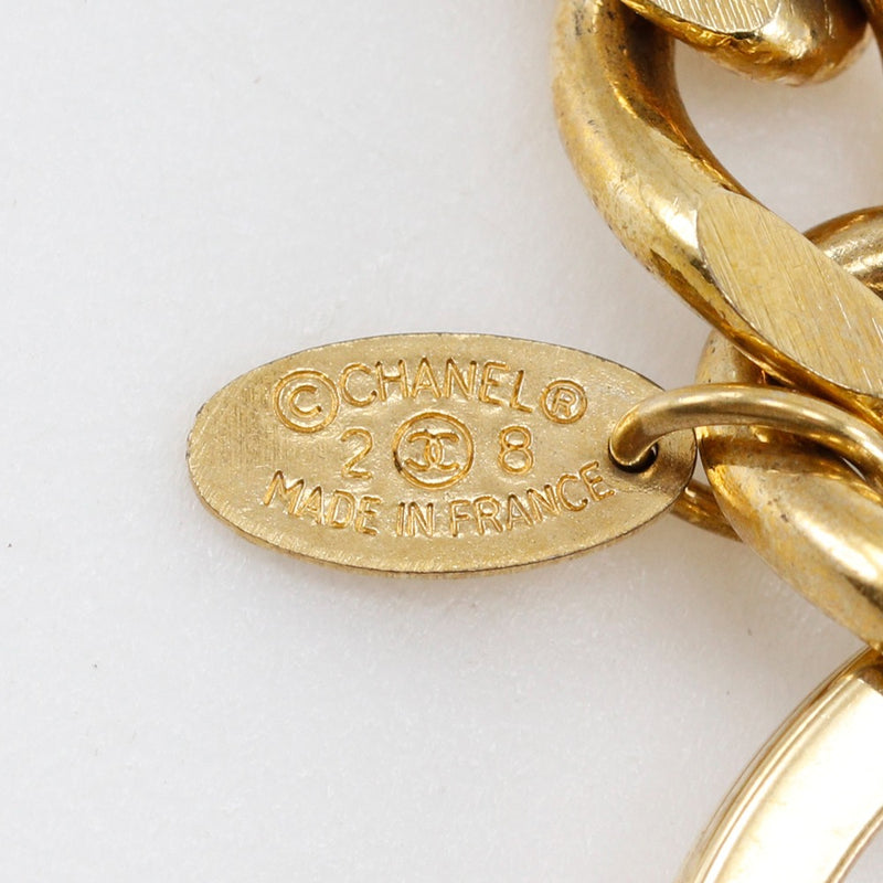 [Chanel] Chanel 
 COCO Mark anillo de llave 
 Chapado de oro vintage 28 Damas grabadas de Coco Mark