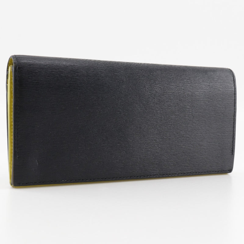 [Paul Smith] Paul Smith Long Wallet BPS486 CowHide Black Black/Yellow Green Open Men's'