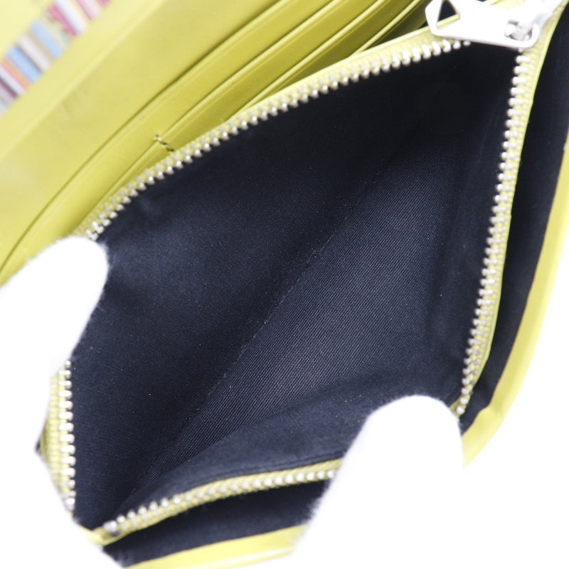 [Paul Smith] Paul Smith Long Wallet BPS486 Cowhide Black / Yellow Green Open Men's