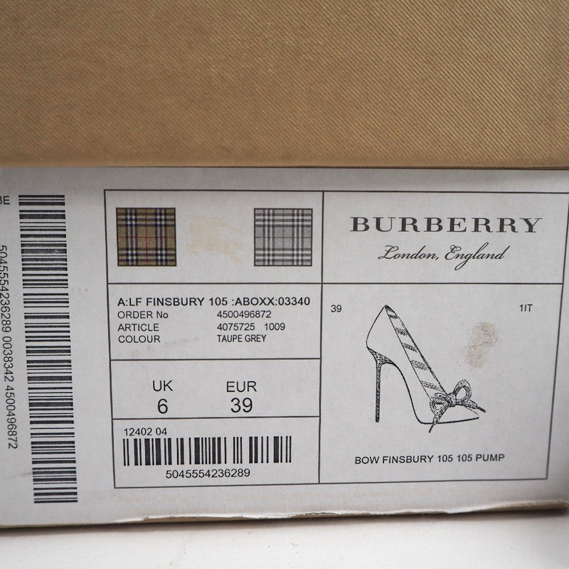 【BURBERRY】バーバリー
 ロープ パンプス
 4075725 1009 パテントレザー グレー rope レディースSランク