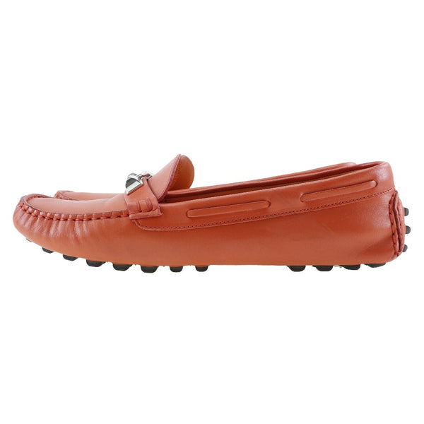 [Hermes] Hermes 
 Mocasines de zapatos de conducción 
 Zapatos de manejo de naranja de cuero damas b-rank