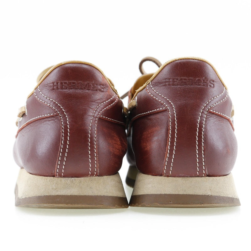 [Hermès] Hermès 
 Sneakers de chaussures de pont 
 Chaussures de terrasse en cuir rouge rouge dames