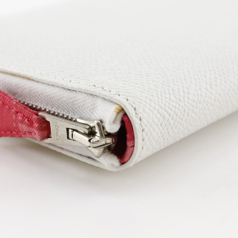 [HERMES] Hermes 
 Azaplong Silquin Purse
 Epsom White □ N engraved Fastener AZAP LONG SILK INN Ladies A Rank