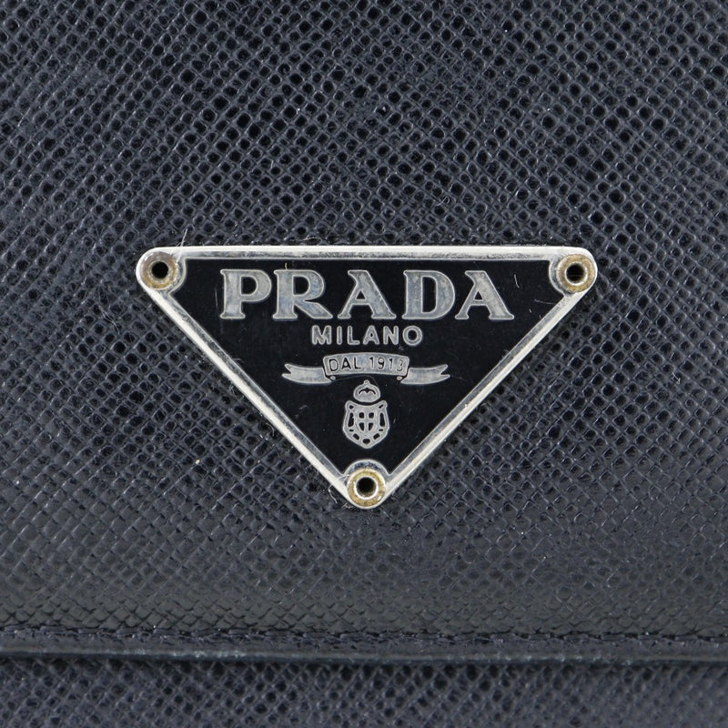 [prada]普拉达 
 类型长钱包 
 徽标板M608A Safiano黑色快照按钮测试中性