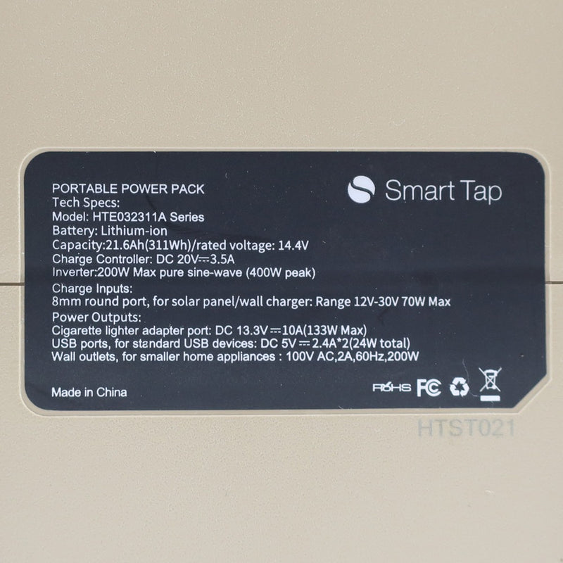 SmartTap PowerArq Mini 346Wh AUTRES APPLICATIONS D'ALIMENTATION PORTABLE ALIMENTATION SMART TAP ALIMENTATION D'URGENCE D'URGENCE