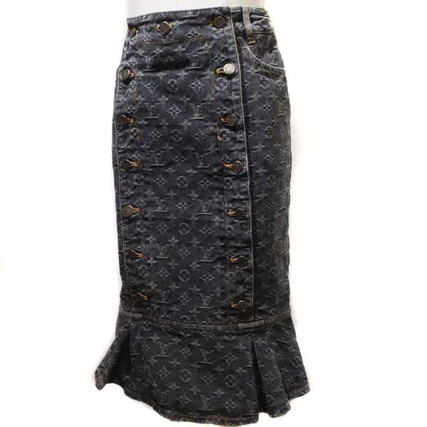 [Louis Vuitton] Louis Vuitton 
 Mermaid skirt skirt 
 Denim Black Mermaid Skirt Ladies A Rank