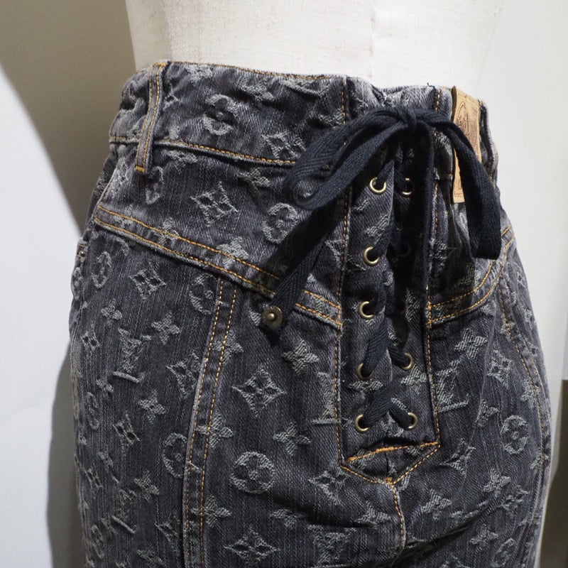[Louis Vuitton] Louis Vuitton 
 Falda de falda sirena 
 Denim Black Mermaid falda Damas un rango
