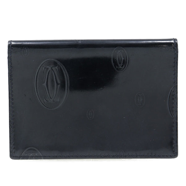 [Cartier] Cartier 
 Happy birthday business card holder 
 Patent leather Black Open Happy Birthday Ladies