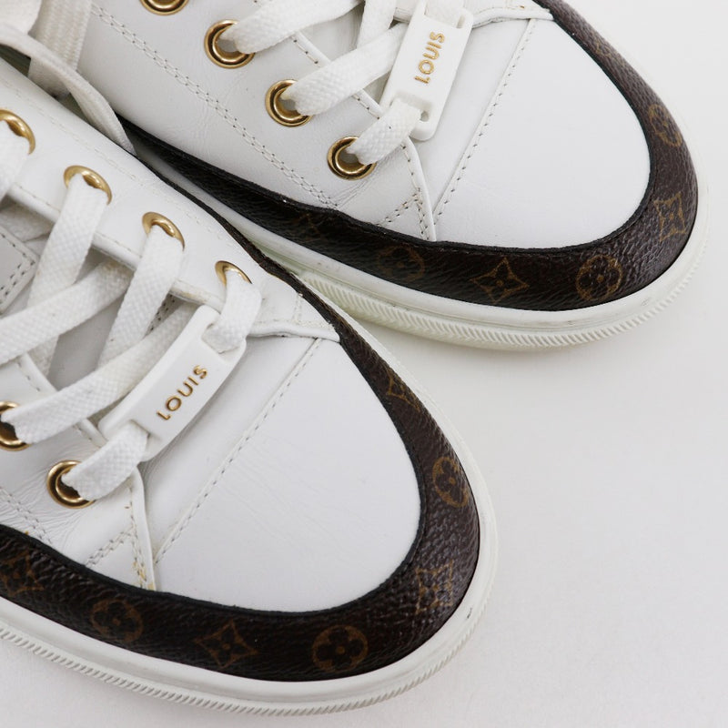 [Louis Vuitton]LOUIS VUITTON
 Stellar line sneakers 
 Low -cut leather x monogram canvas white VL0270 engraved STELLAR LINE Ladies